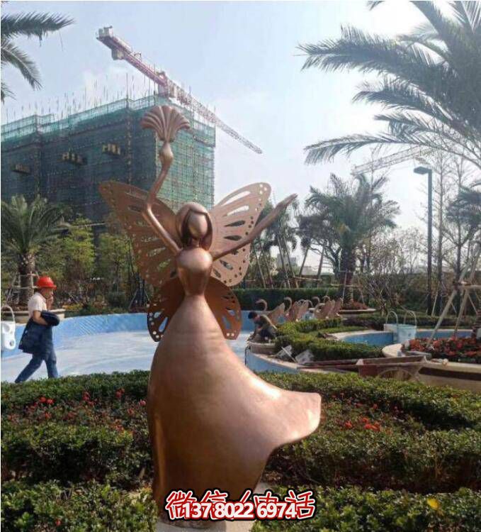 玻璃鋼景區(qū)雕塑，夢幻般的仙子、公主、天使、精靈、蝴蝶、小人像