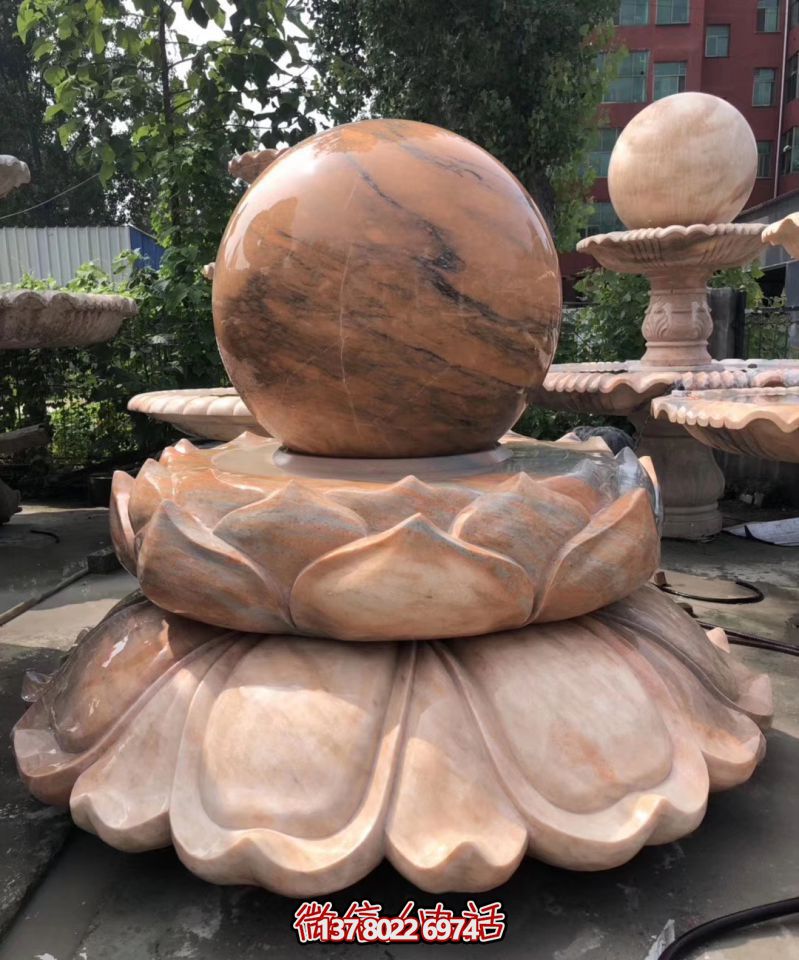 萬象景觀石雕——融合晚霞紅、蓮花風(fēng)水球、雕塑別墅，讓您的景觀更加美麗