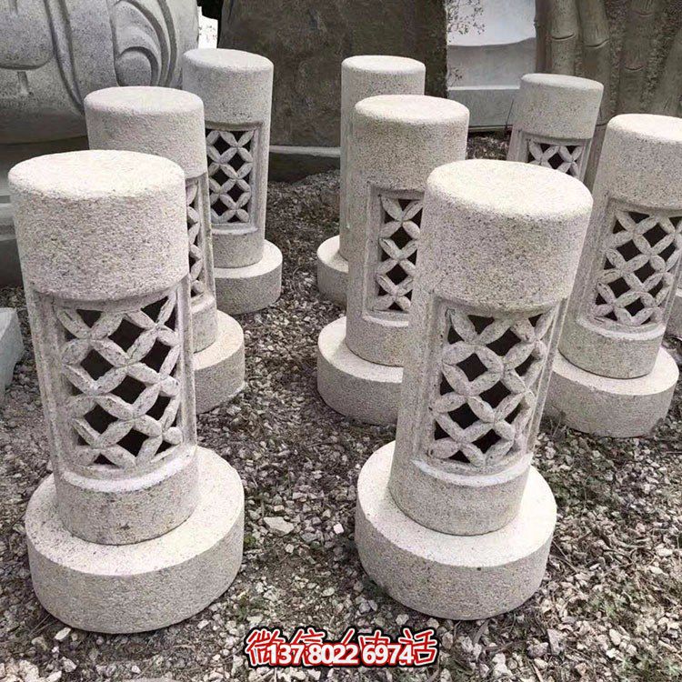 精美花崗巖石燈，燈具雕刻園林環境裝飾