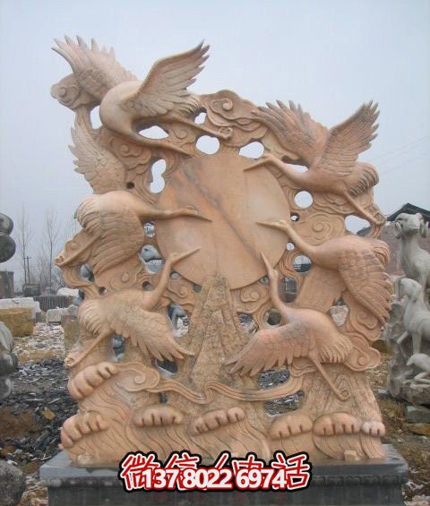 大型景觀仙鶴雕塑，完美演繹晚霞紅