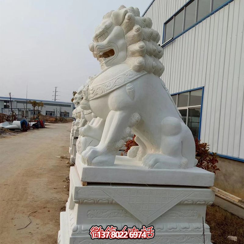 高品質(zhì)石雕麒麟雕塑，點(diǎn)綴企業(yè)公司大門口，增添鎮(zhèn)宅財運(yùn)