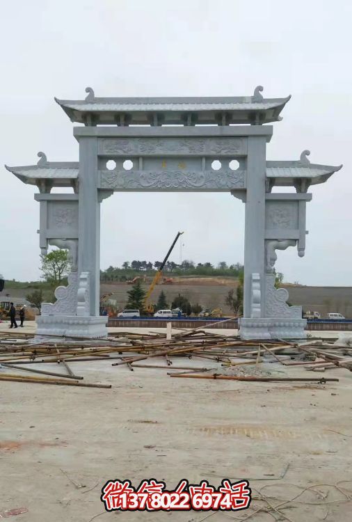 大理石大型牌坊，精美的戶外石雕藝術品