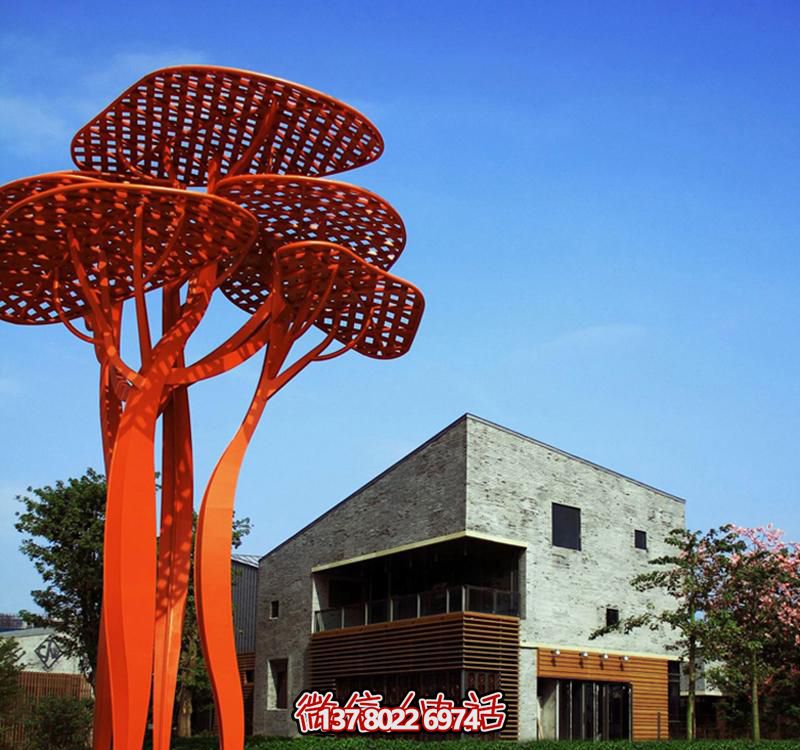 別墅園林擺放不銹鋼創(chuàng)意鏤空樹雕塑