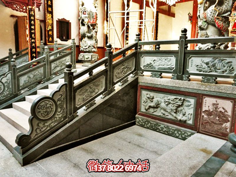 寺院室內(nèi)臺階扶手仿古青石欄桿 寺院室內(nèi)臺階扶手仿古青石欄桿